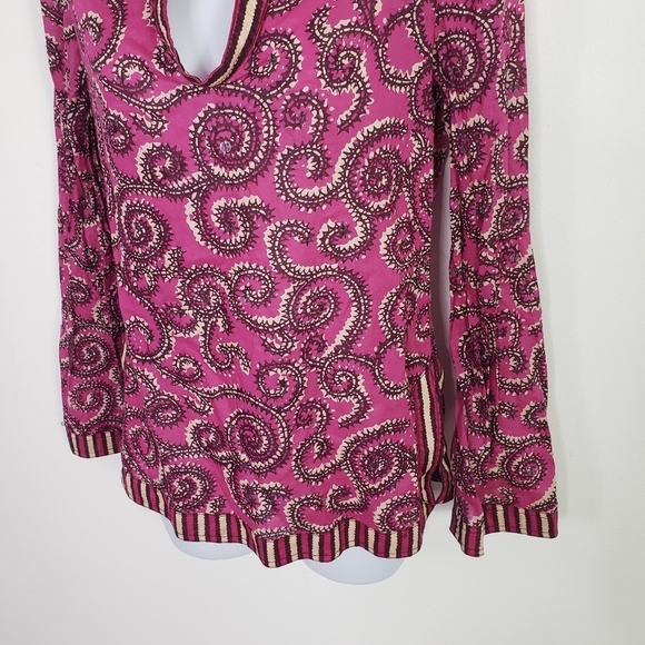 Tory Burch printed cotton tunic pink - Picture 3 of 8